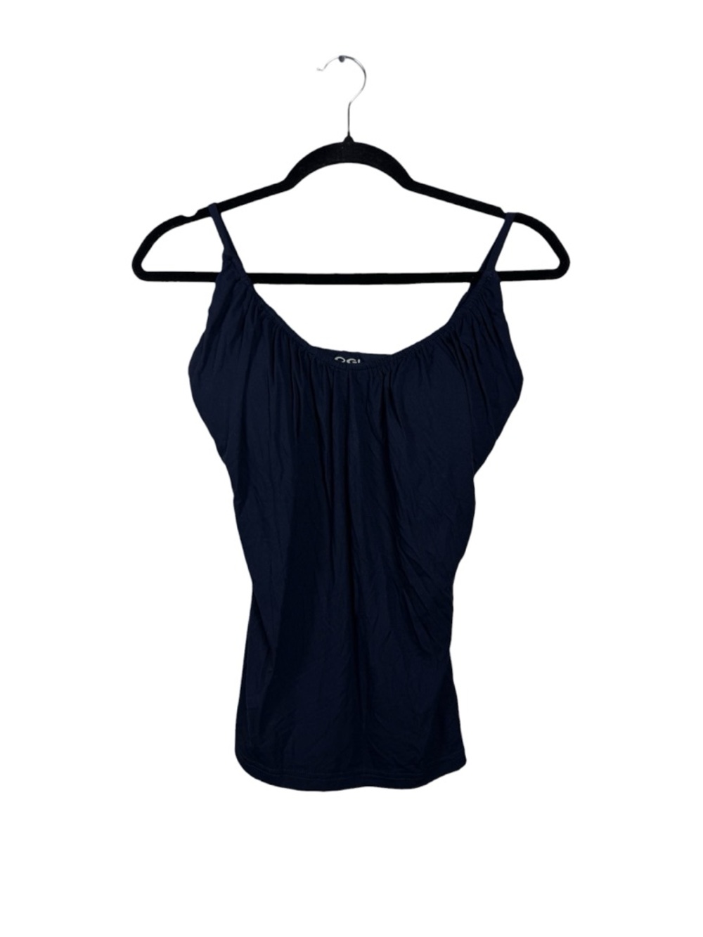 OGL Navy Blue Eco-SkinKiss Scoop Neck Gathered Spaghetti Bra Tank